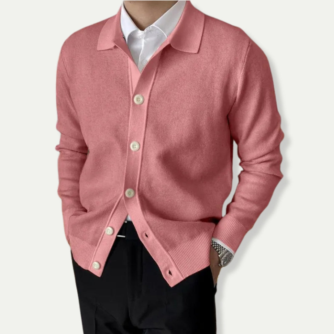 Cardigan Classique En Maille Avec Col Pour Homme | Boutonné