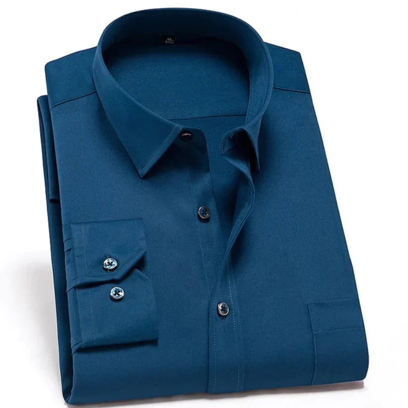 Chemise Dressée à Manches Longues avec Col Élégant
