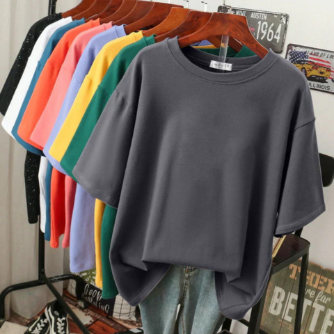 T-shirt femme décontracté en coton doux oversize