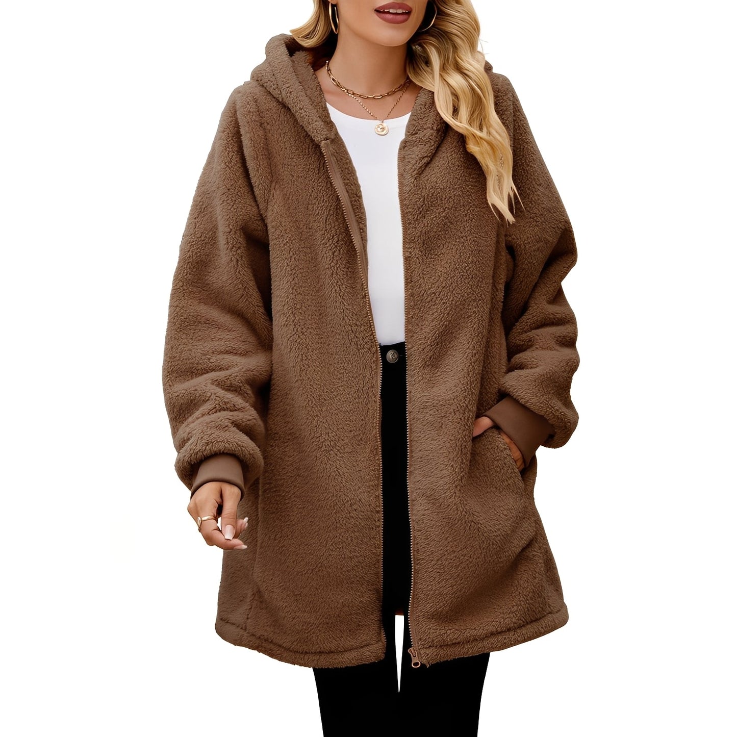 Veste Parka Féminine avec Capuche pour Sport Outdoor