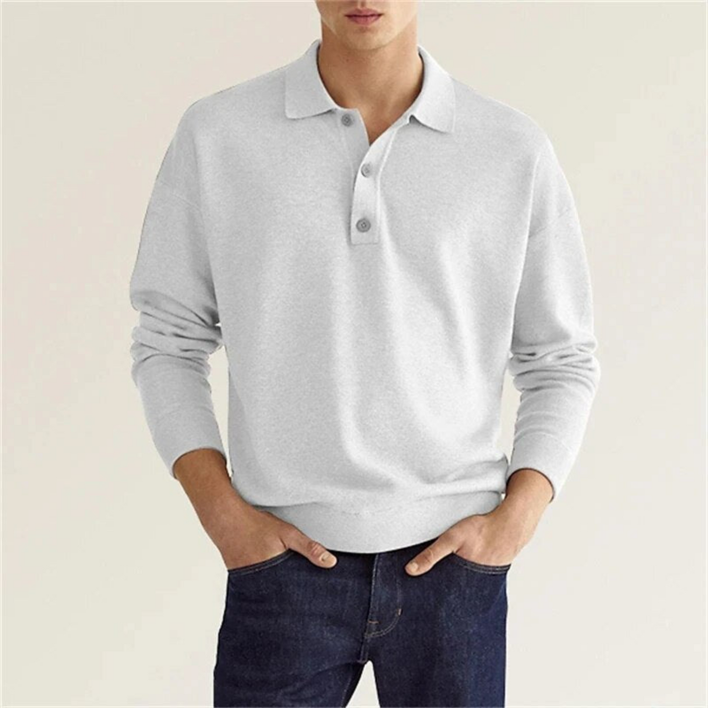 Polo Classique Manches Longues Homme Élégant