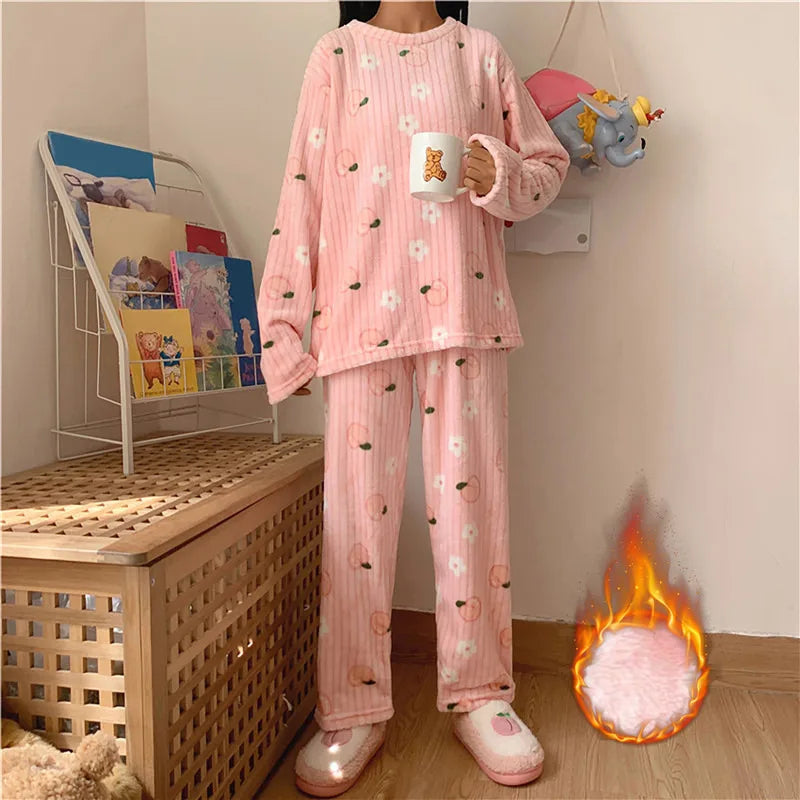 Pyjama Femme Confort Hiver Manches Longues