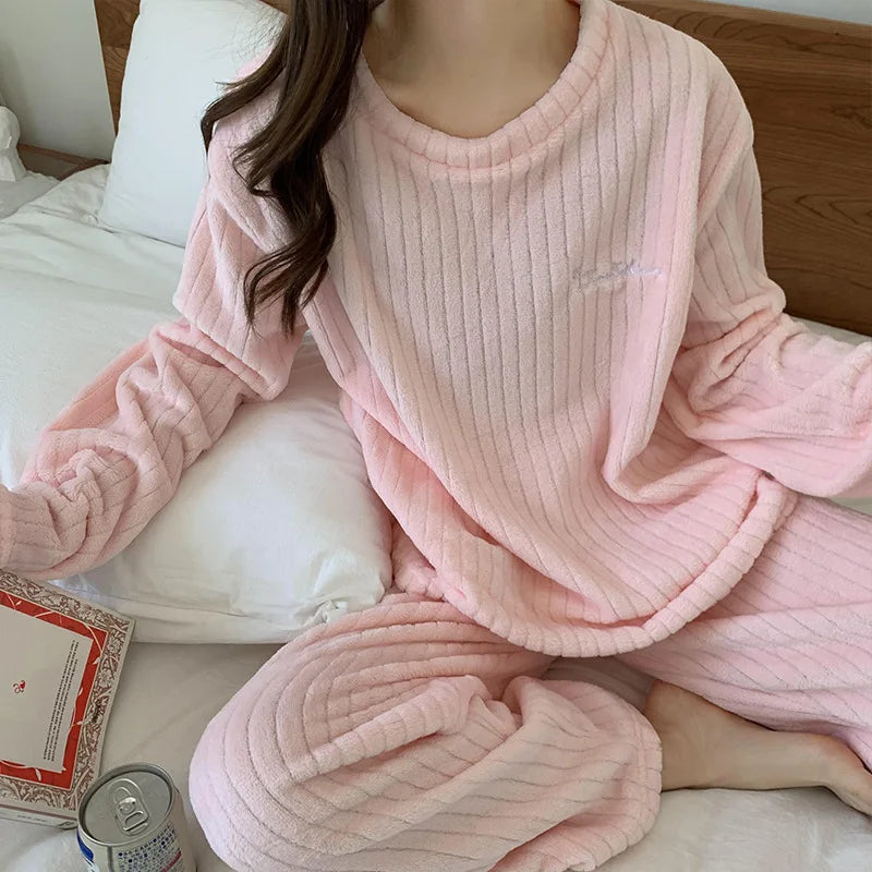 Pyjama Femme Hiver Confort avec Manches Longues