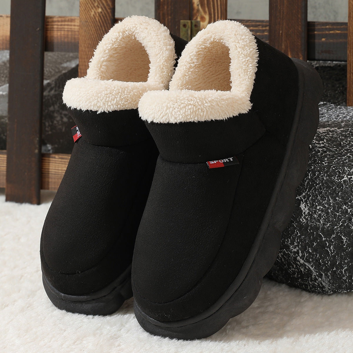 Bottines Femme Hiver Confortable en Peluche