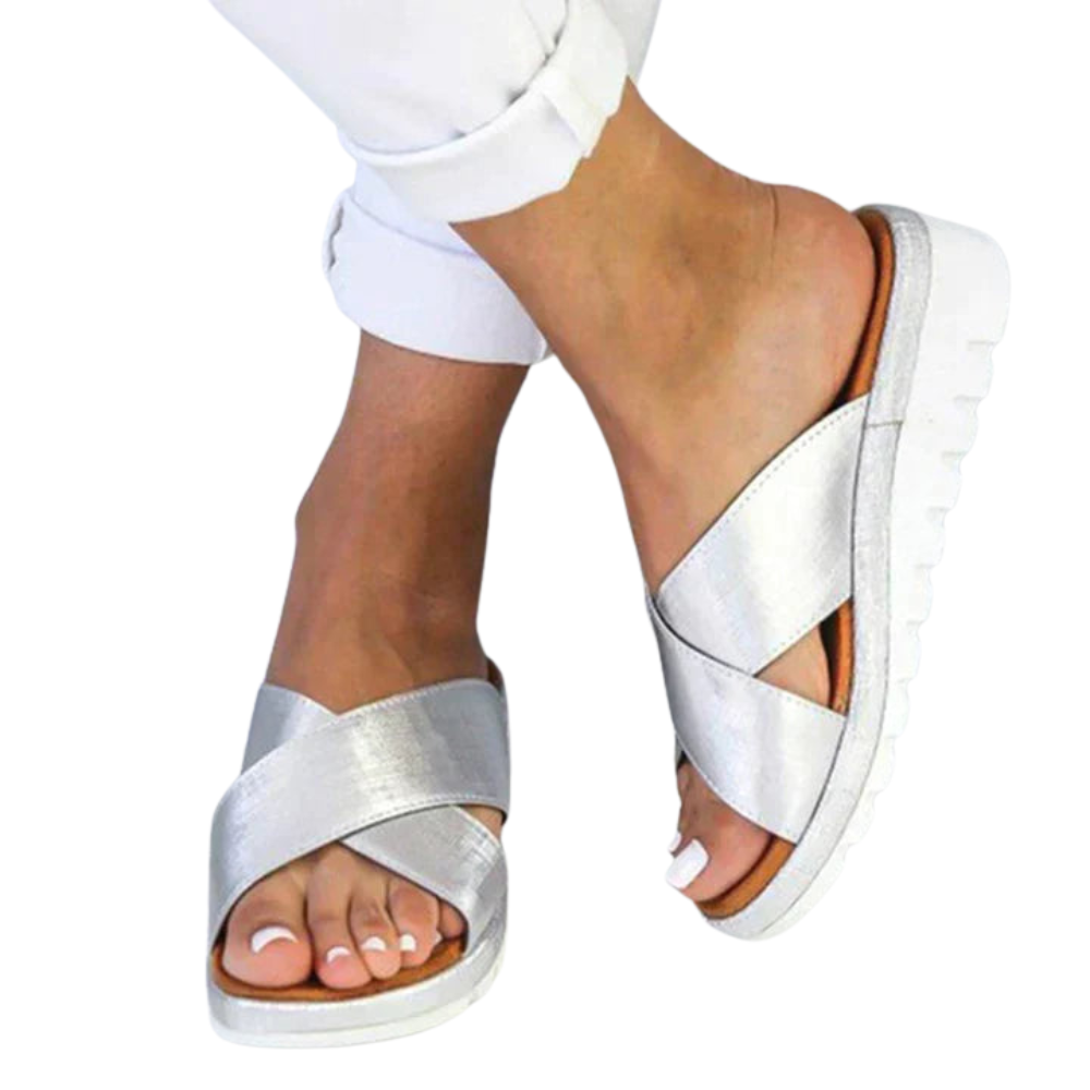 Pantoufles Confort à bout ouvert pour femme