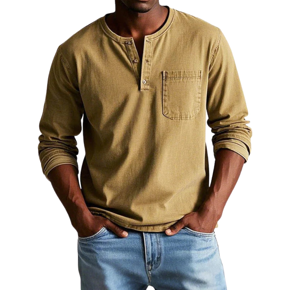 Chemise Classique Col Rond Manches Longues