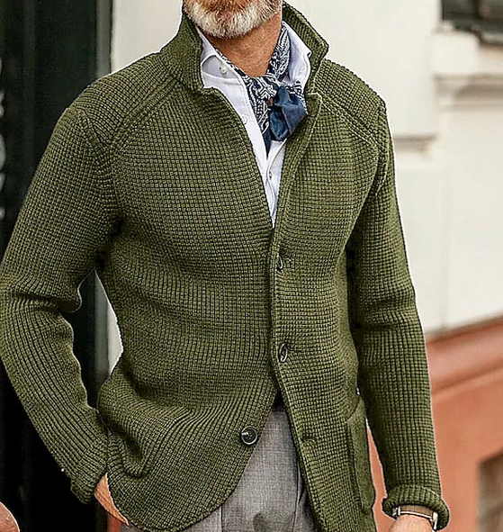 Blazer Classique Homme Élégant - Col Chemisé, Manches Longues & Chic Timeless