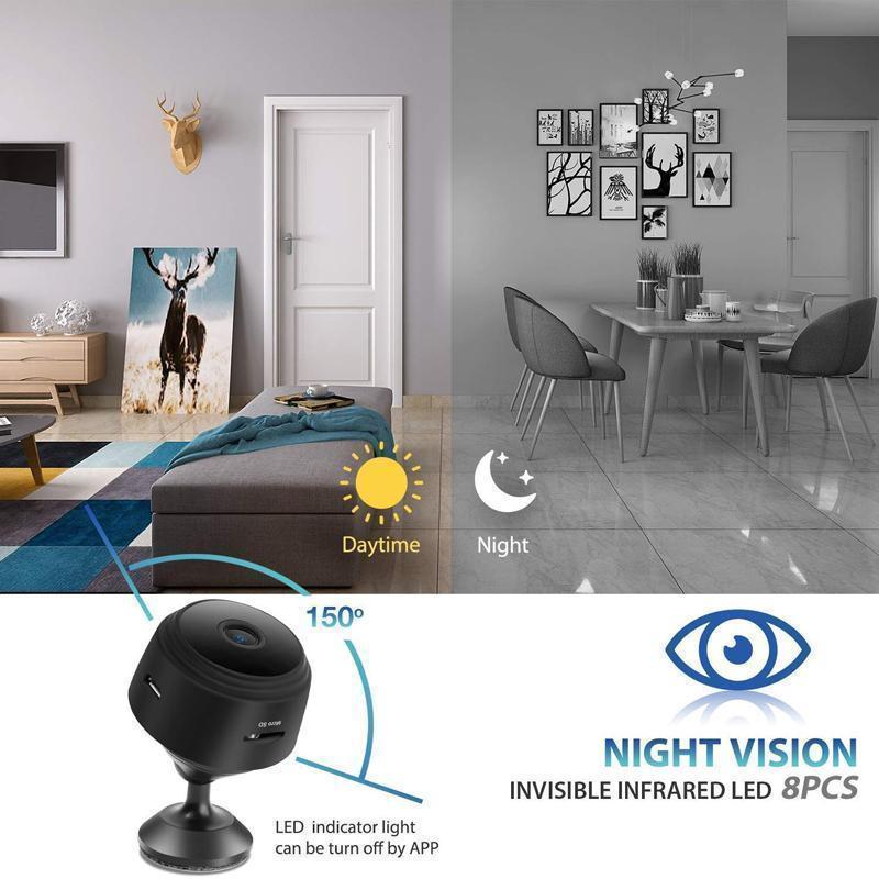 Caméra de Surveillance Intérieure avec Vision Nocturne et 8 LED - LuxeStyle