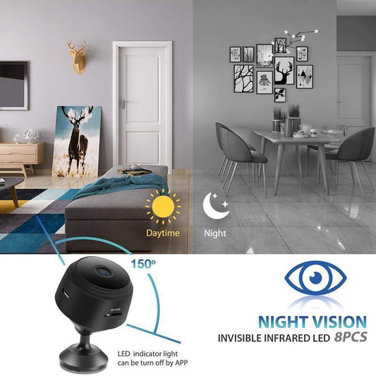 Caméra de Surveillance Intérieure avec Vision Nocturne et 8 LED - LuxeStyle