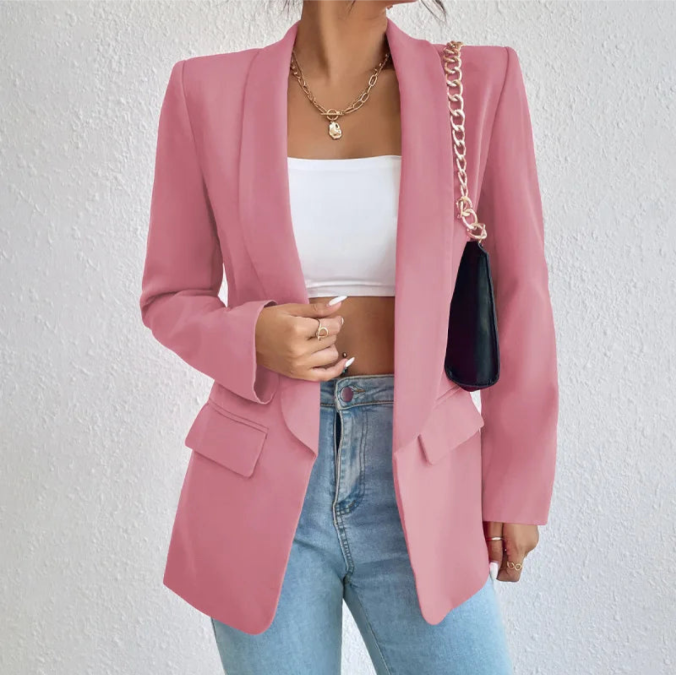 Blazer Féminin Élégant Longueur Grande Taille
