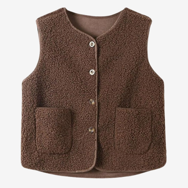 Gilet femme élégant avec poches et fermeture boutons - LuxeStyle