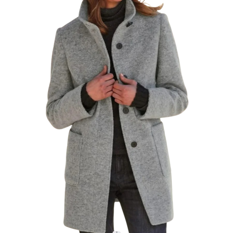 Manteau hivernal douillet à boutons pour femme
