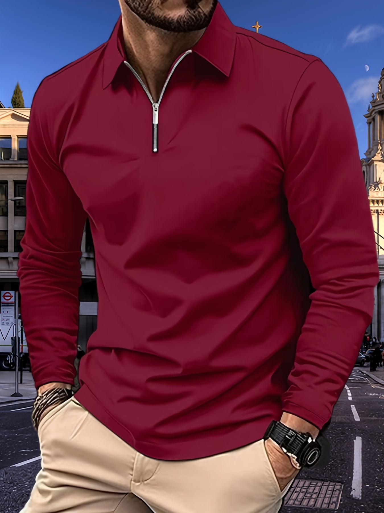 Chemise Homme Classique à Fermeture Éclair pour Chaque Jour