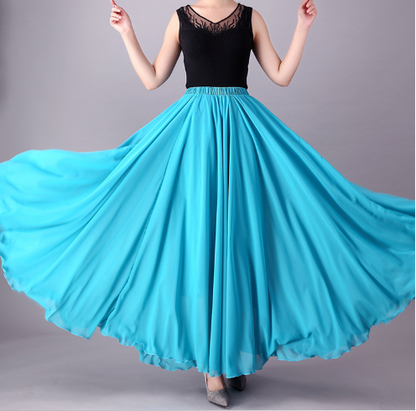 Jupe maxi soleil en voile léger pour femme