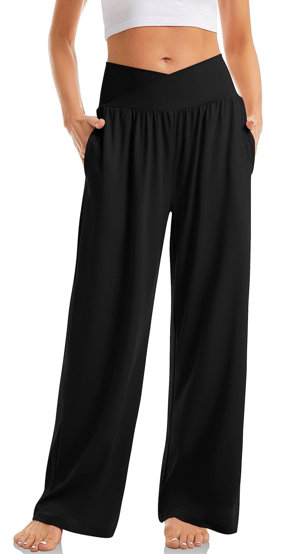 Pantalon de sport femme taille haute confortable