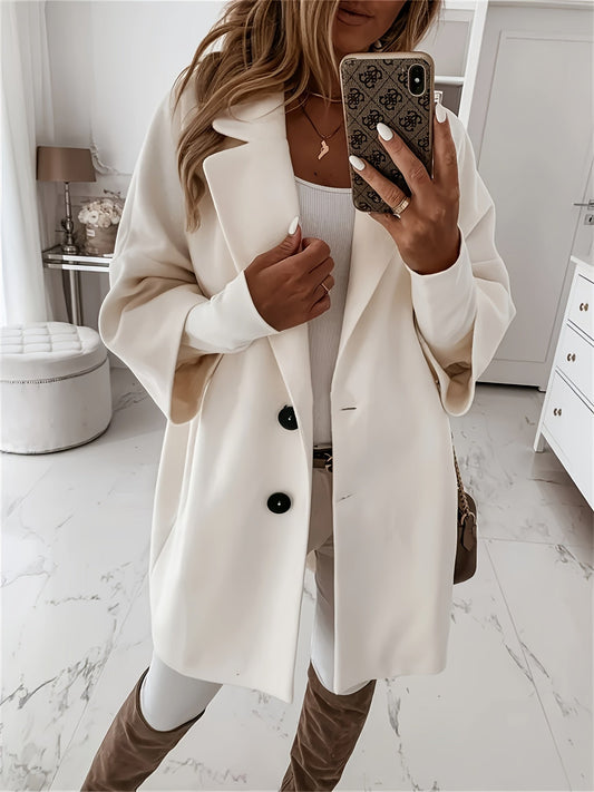 Manteau Femme Chic Abricot – Taille Slim et Détendue avec Col Revers Moderne & Fermeture Élégante - LuxeStyle