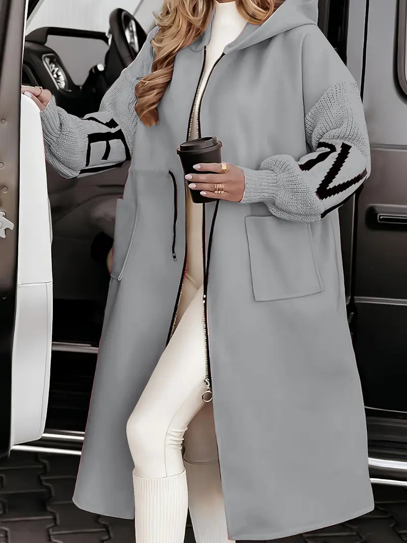 Manteau-Cardigan Femmes Long Capuche Détente