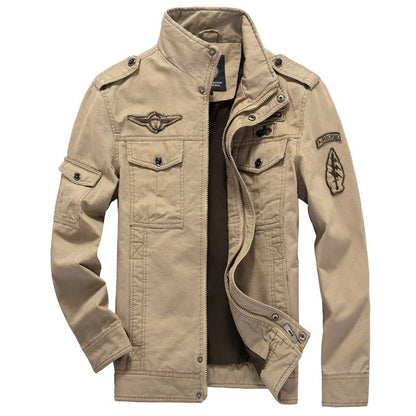 Veste Militaire Élégante avec Fermeture Éclair et Poches