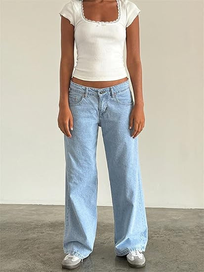 Jean Femme Décontracté Taille Élevée Relâché