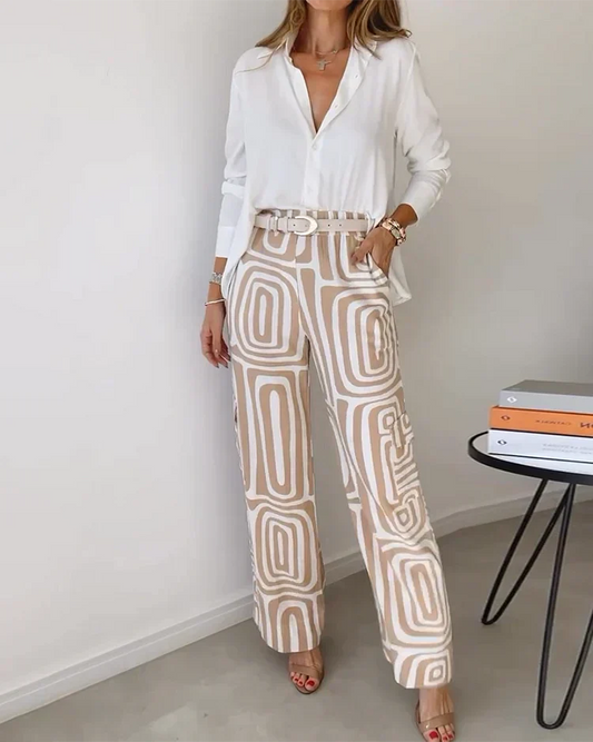 Pantalon Chic Taille Haute pour Femme avec Ceinture - LuxeStyle