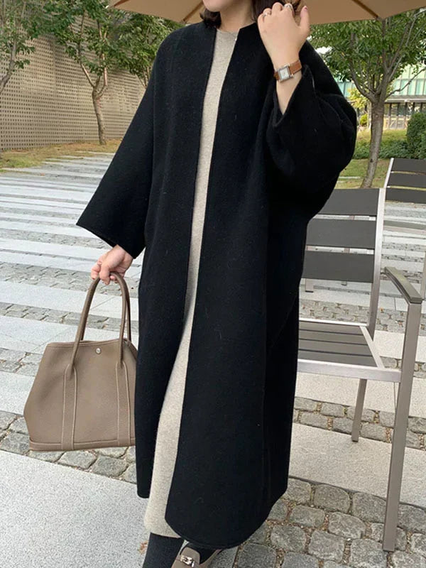 Manteau Femme Hiver Élégant Sans Fermeture