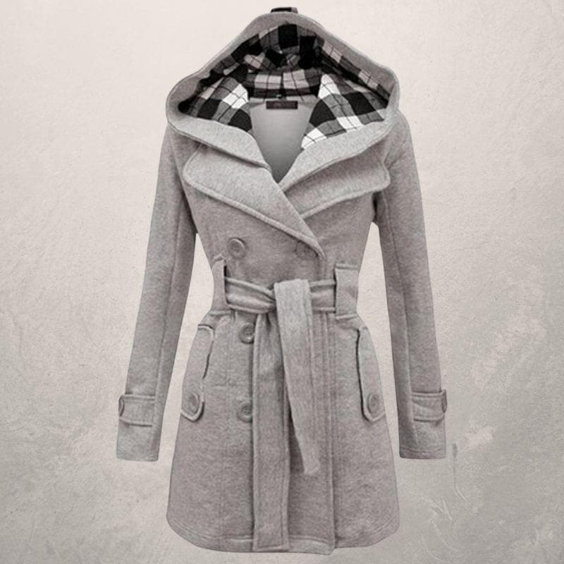 Parka Femme Élégant avec Capuche et Ceinture