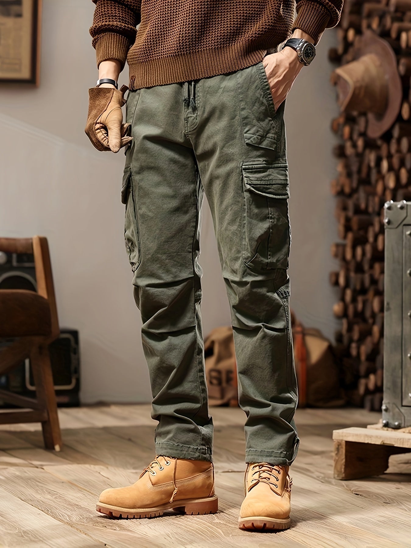 Pantalon Cargo Homme Résistant - Taille Slim avec Poches Multiples
