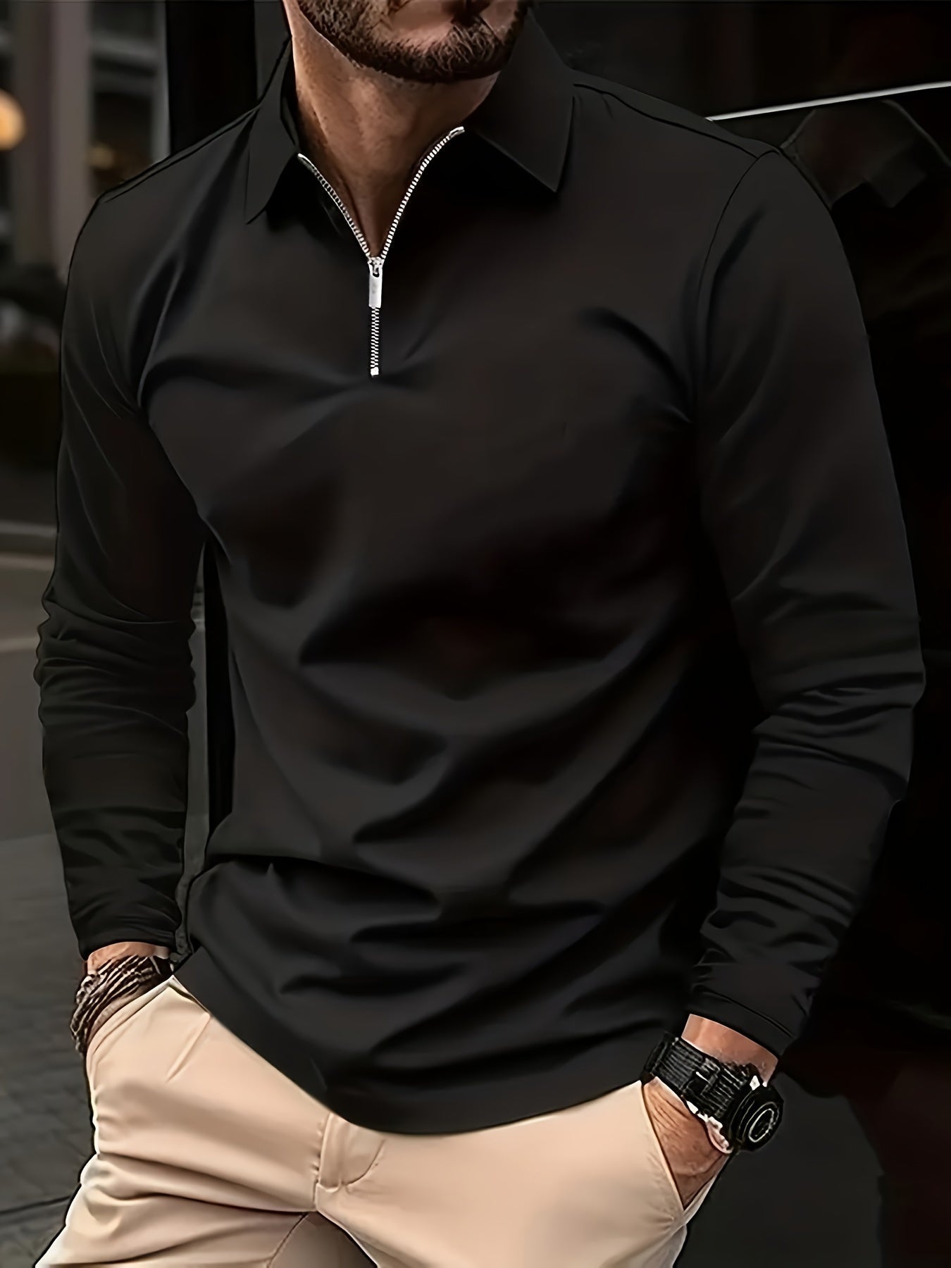 Chemise Homme Classique à Fermeture Éclair pour Chaque Jour