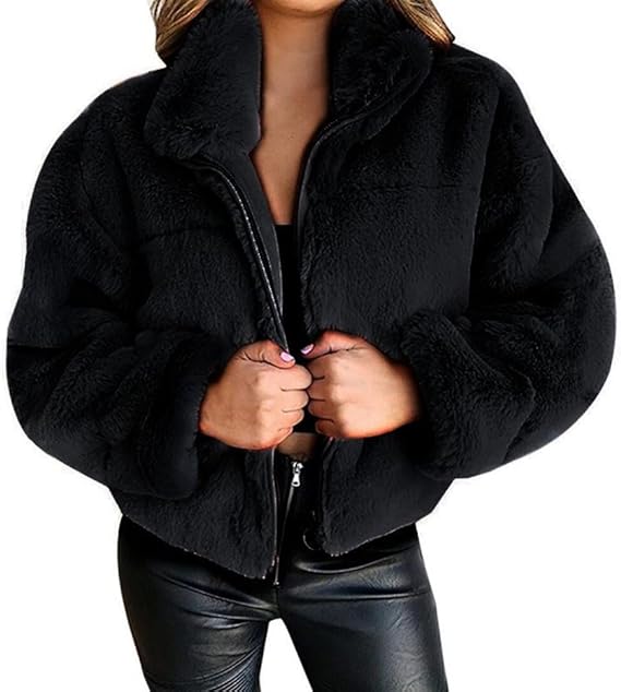 Veste Polaire Femme Hiver - Manteau Douillet Col Montant & Coupe Élégante Zippé