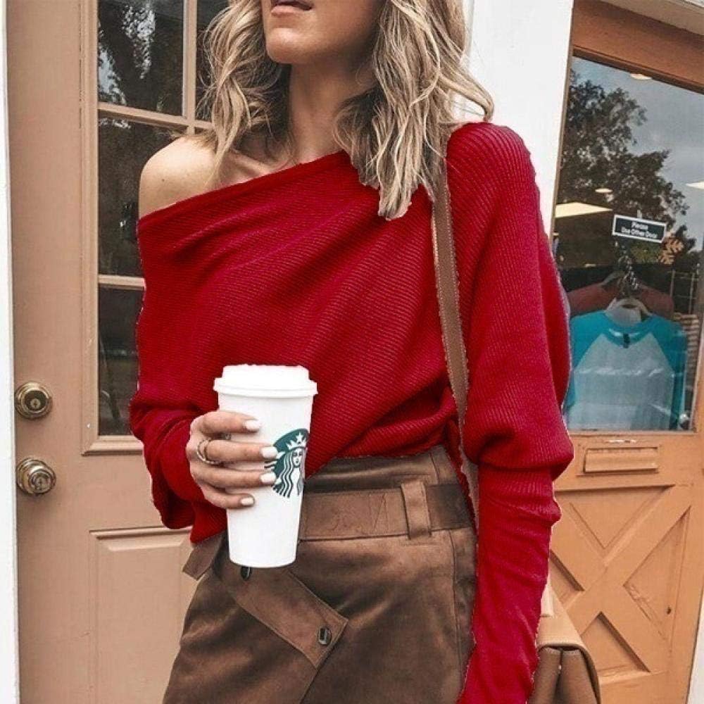 Pull Rouge Élégant Découpe Épaule pour Femme - LuxeStyle