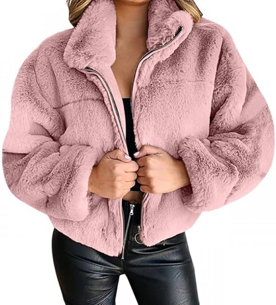 Veste Polaire Femme Hiver - Manteau Douillet Col Montant & Coupe Élégante Zippé