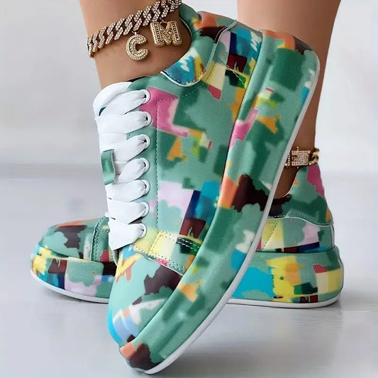 Chaussures Sport Confortables à Motifs Géométriques - LuxeStyle