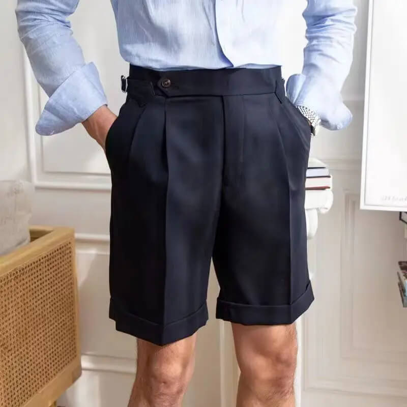 Short de lin Beige Élégant Homme