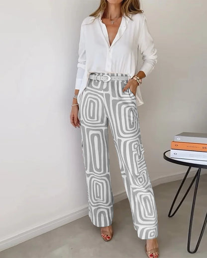 Pantalon Chic Taille Haute pour Femme avec Ceinture