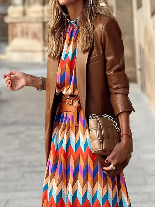 Robe Femme Chic – Robe Midi Élégante à Manches Tombeaux & Imprimé Floral - LuxeStyle