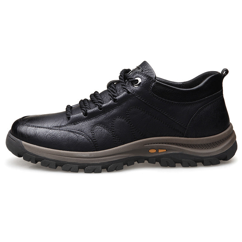 Bottes de marche en cuir brun homme