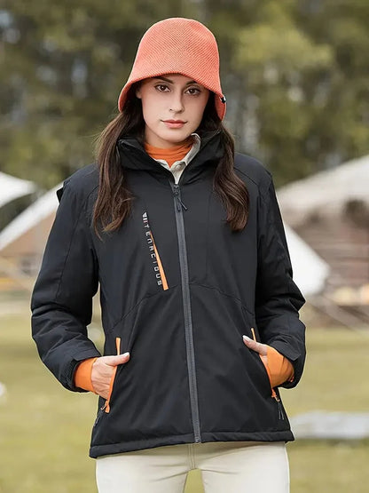 Parka Femme Hiver avec Capuche et Manches Longues