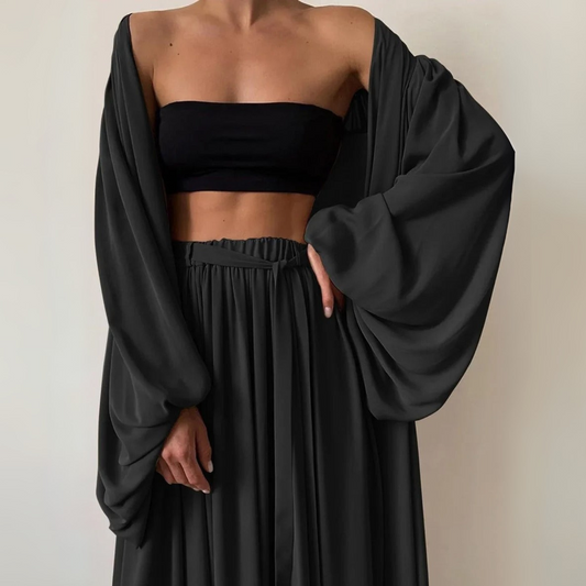 Ensemble Trois Pièces Élégant avec Pantalon Fluide pour Femme | Parfait pour l'Été Chic - LuxeStyle