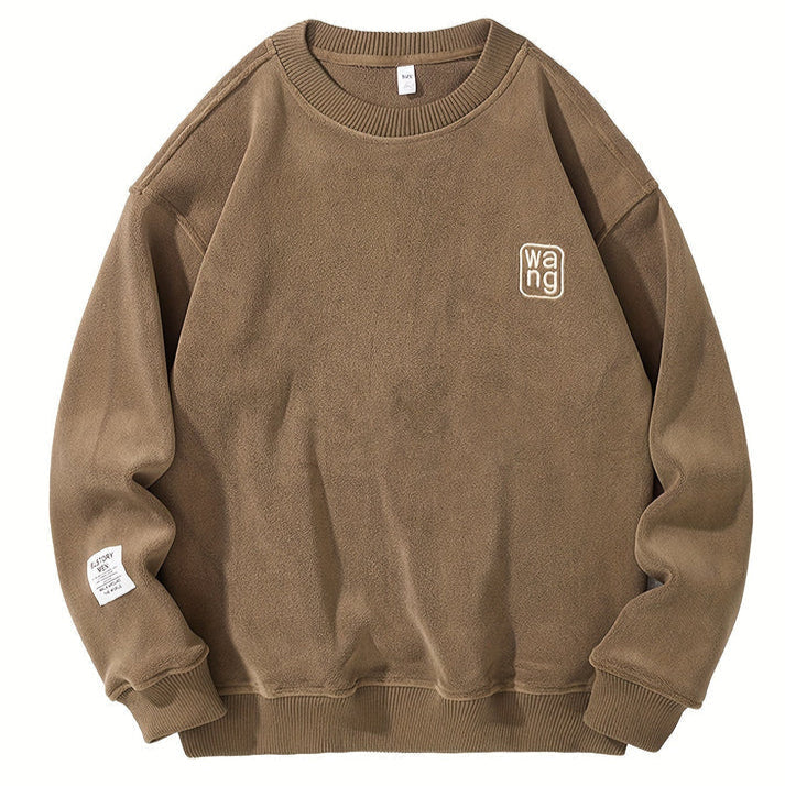 Pull Relaxe À Col Rond Brodé Pour Homme - LuxeStyle