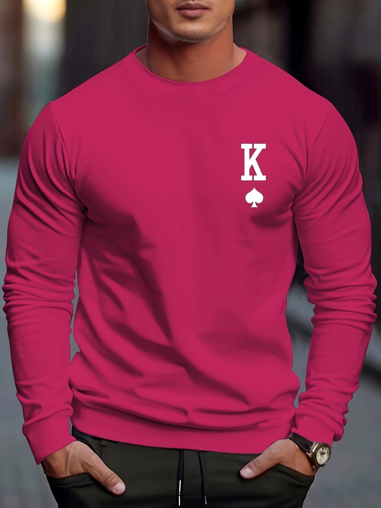 Sweat à Carreaux Élégant pour Homme avec Manches Longues