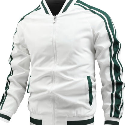 Veste de Sport Blanche et Vert Foncé pour Homme