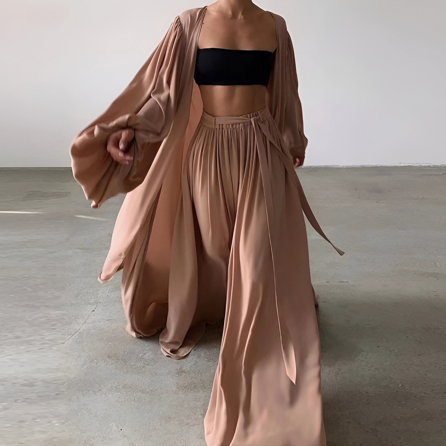 Ensemble Trois Pièces Élégant avec Pantalon Fluide pour Femme | Parfait pour l'Été Chic