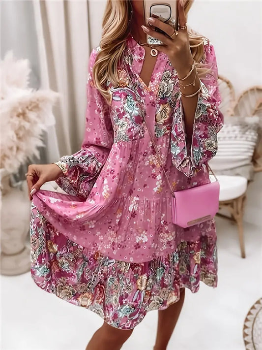 Robe Été Florale Pour Femme - Robe Décontractée à Imprimé Coloré - LuxeStyle
