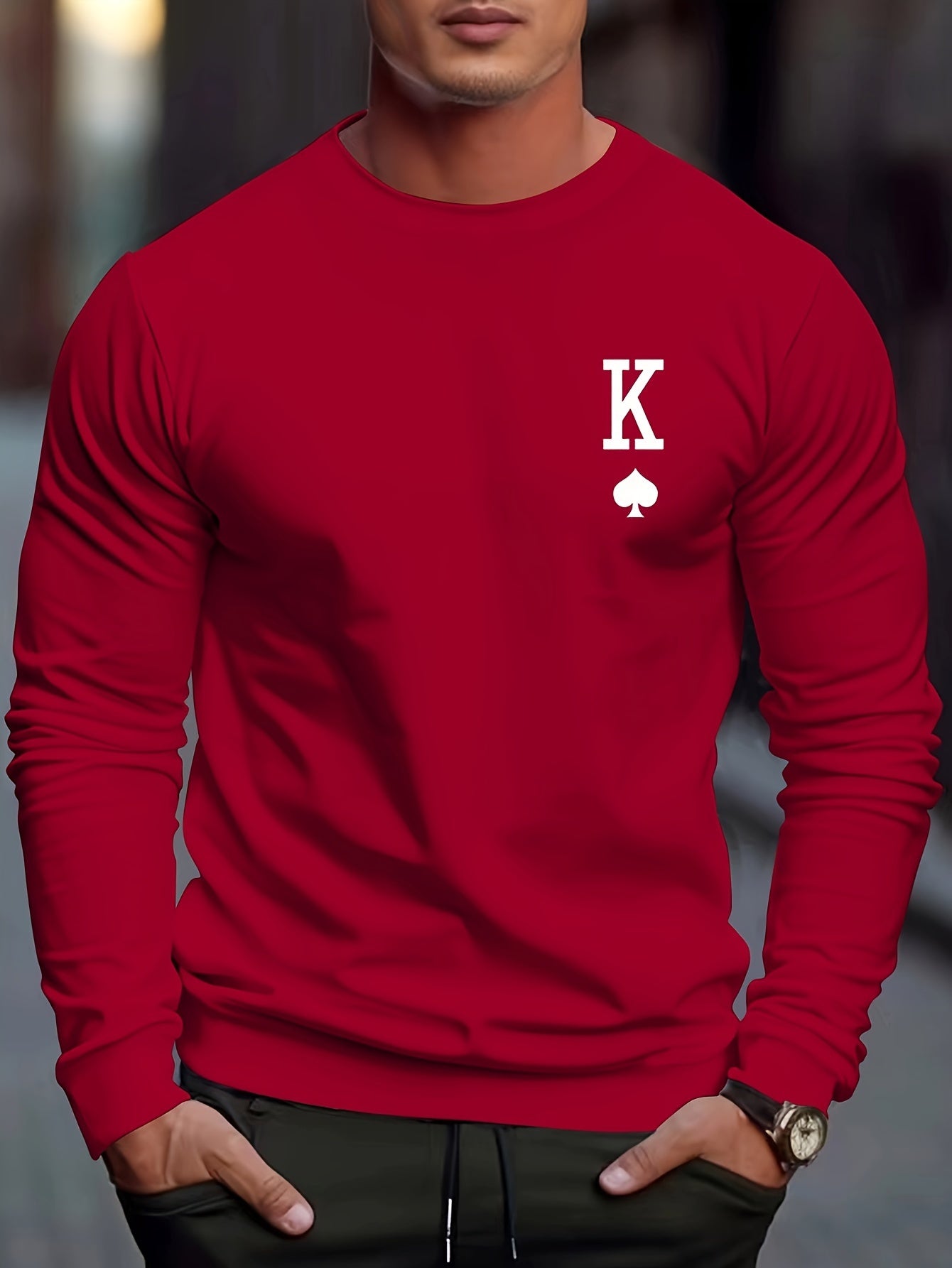 Sweat à Carreaux Élégant pour Homme avec Manches Longues