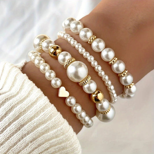 Bijoux Femmes : 4 Bracelets Fausse Perle Élégants - LuxeStyle