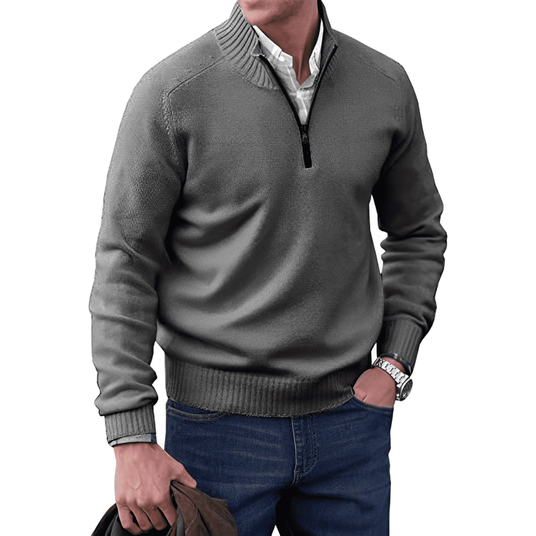 Pull Zippé Douillet Hiver Homme