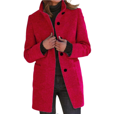 Manteau hivernal douillet à boutons pour femme