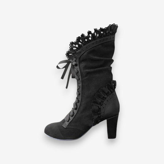 Bottines à Talons Élégantes à Lacets Féminines - LuxeStyle