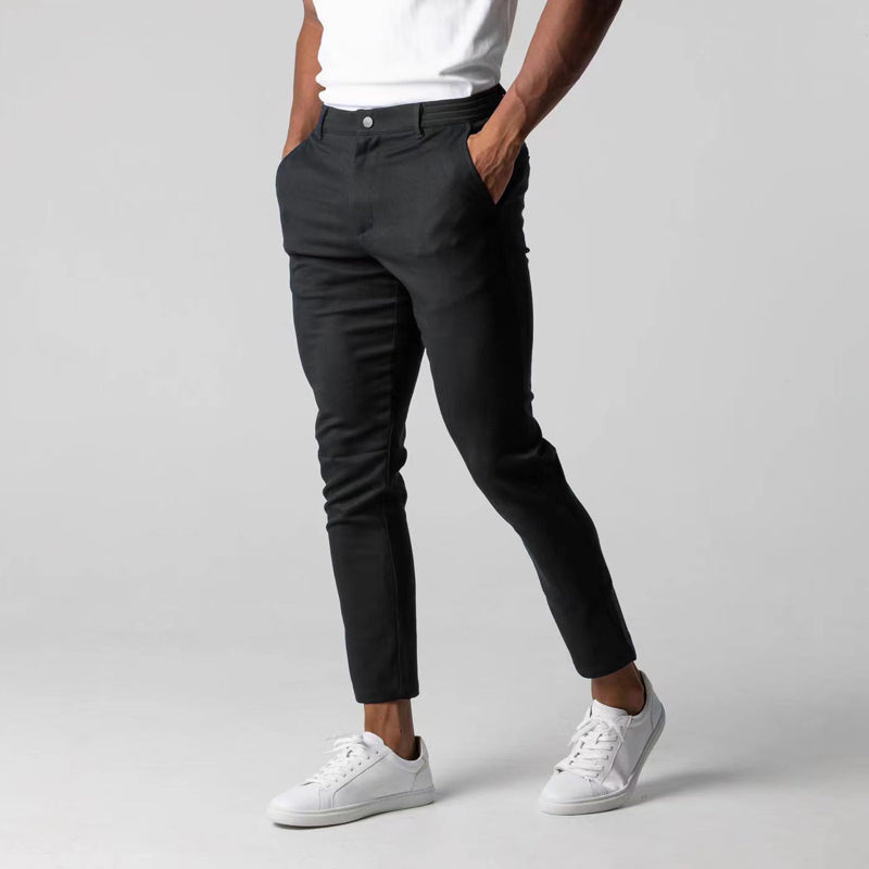 Pantalon Classique Homme Noir Élégant