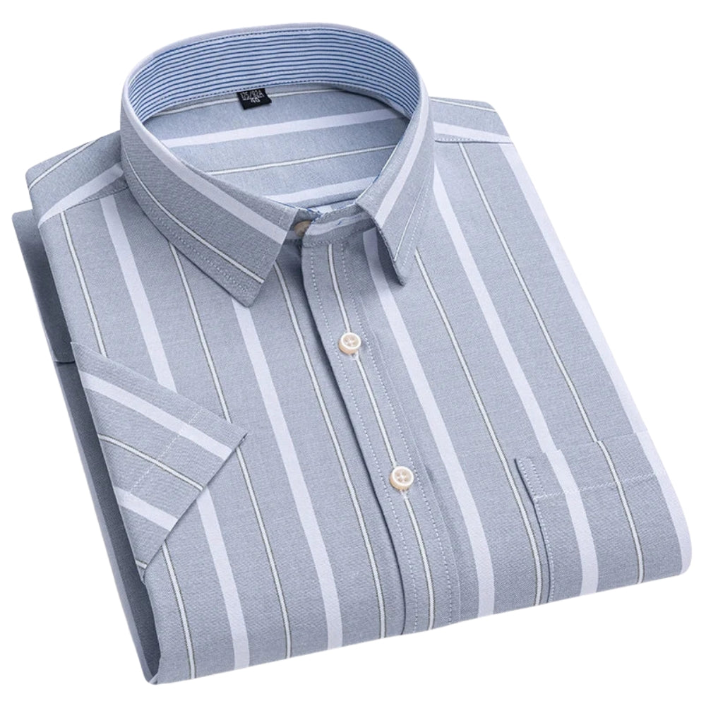 Chemise Homme Rayée Été à Manches Courtes